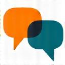 Icon representing a conversation with speech bubbles.